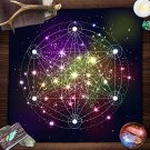 Geometric Flower of Life Tarot Tablecloth – Metatron Cube Altar Cloth