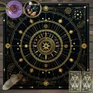 VIKAMA Astrological Energy Tablecloth – Black & Gold Planets Waterproof