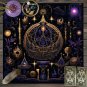 VIKAMA Astrological Energy Tablecloth – Black & Gold Planets Waterproof
