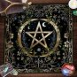 Pentagram Flowers & Moon Tree of Life Tarot Tablecloth &acirc;�� Pagan Starry Sky Altar Decor