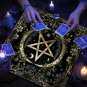 Pentagram Flowers & Moon Tree of Life Tarot Tablecloth &acirc;�� Pagan Starry Sky Altar Decor