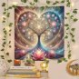 VIKAMA Floral Heart Tarot Tablecloth – Square Altar Cloth