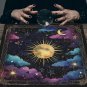 VIKAMA Astrology Crystal Tablecloth &acirc;�� Black & Gold Sun, Moon, Star