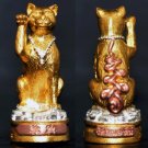 Attract Wealth & Prosperity with the Authentic Thai Fortune Cat Amulet Maeo Jao Sua