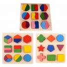 Kids Baby Wooden Learning Geometry Educational Toys Puzzle Montessori HCXM @da