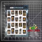 2021 USPS SHEET OF 20 FIRST CLASS FOREVER STAMPS STAR WARS DROIDS LUCASFILM 78¢