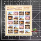 2023 USPS SHEET OF 20 FIRST CLASS FOREVER STAMPS RAILROAD TRAIN STATIONS 78¢