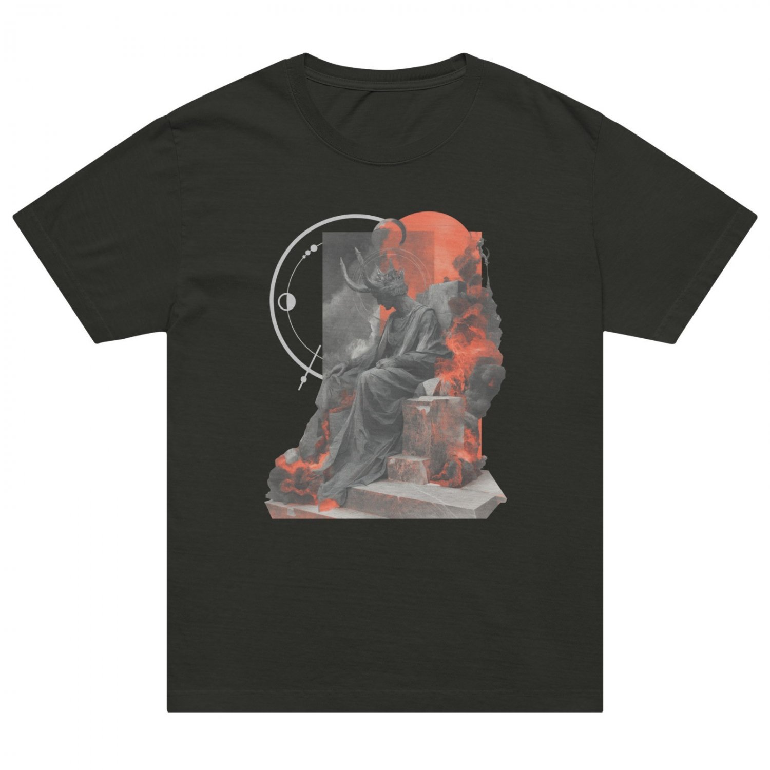 Dark King Collage Art Tee Mythic Gothic Throne Unisex Oversized Graphic T-Shirt