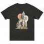 Hiking Adventure Collage Shirt Nature Geometric Mountain Explorer Art Black Tee