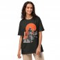 Retro Biker Collage Art Tee Vintage Motorcycle Unisex Oversized Black T-Shirt