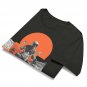 Retro Biker Collage Art Tee Vintage Motorcycle Unisex Oversized Black T-Shirt