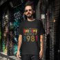 Unisex T-shirt  Awesome Since 1981 Design Vintage Variation XS - 2XL Black Color