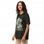 Nordic Viking Mountain Fantasy Nature Collage Art Unisex Oversized Black T Shirt