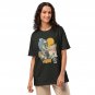 Like Retro Scooter Rider Collage Vintage Moped Art Unisex Oversized Black Shirt