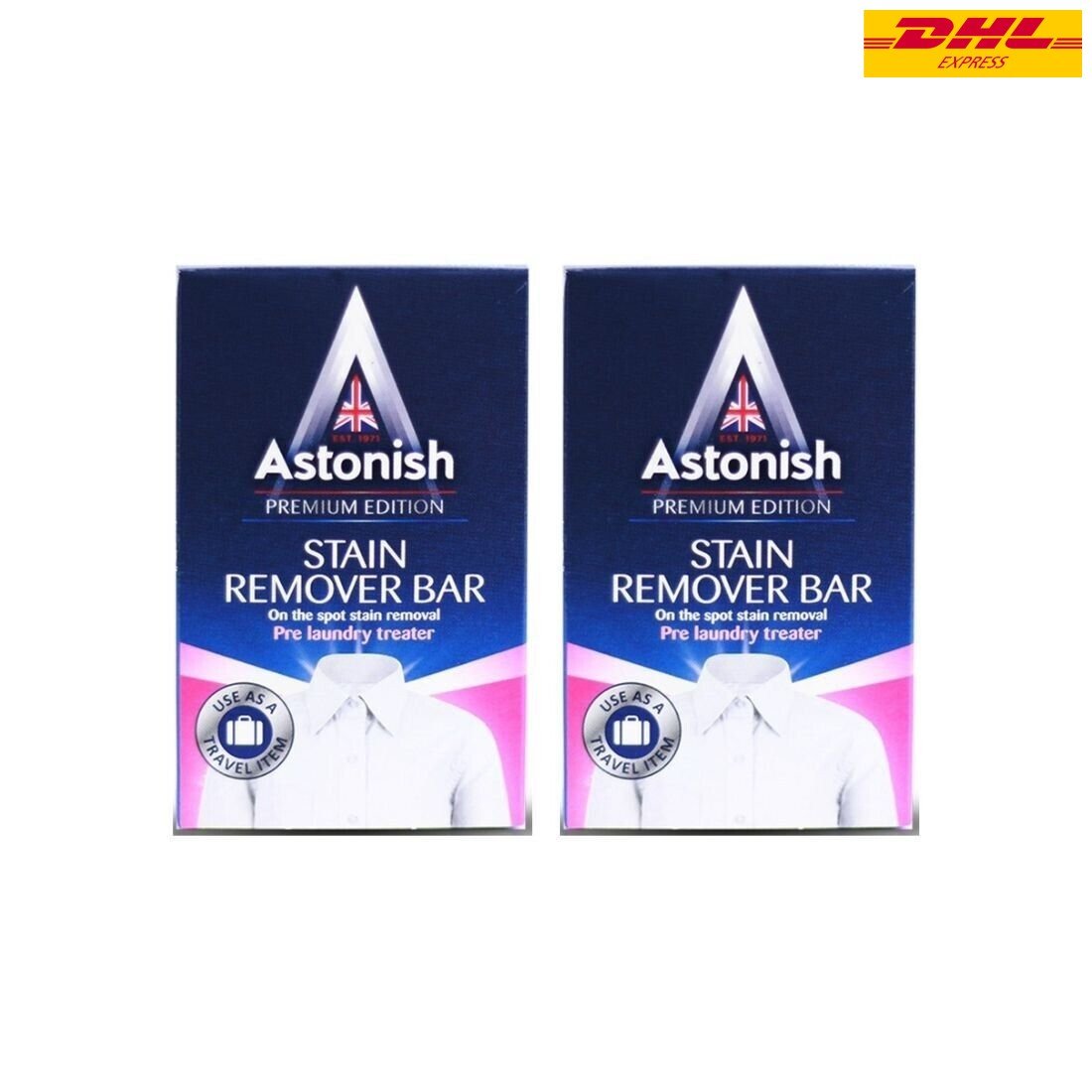 2x Astonish Stain Remover Soap Bar Spot Mark Pre Laundry Fabric Tr