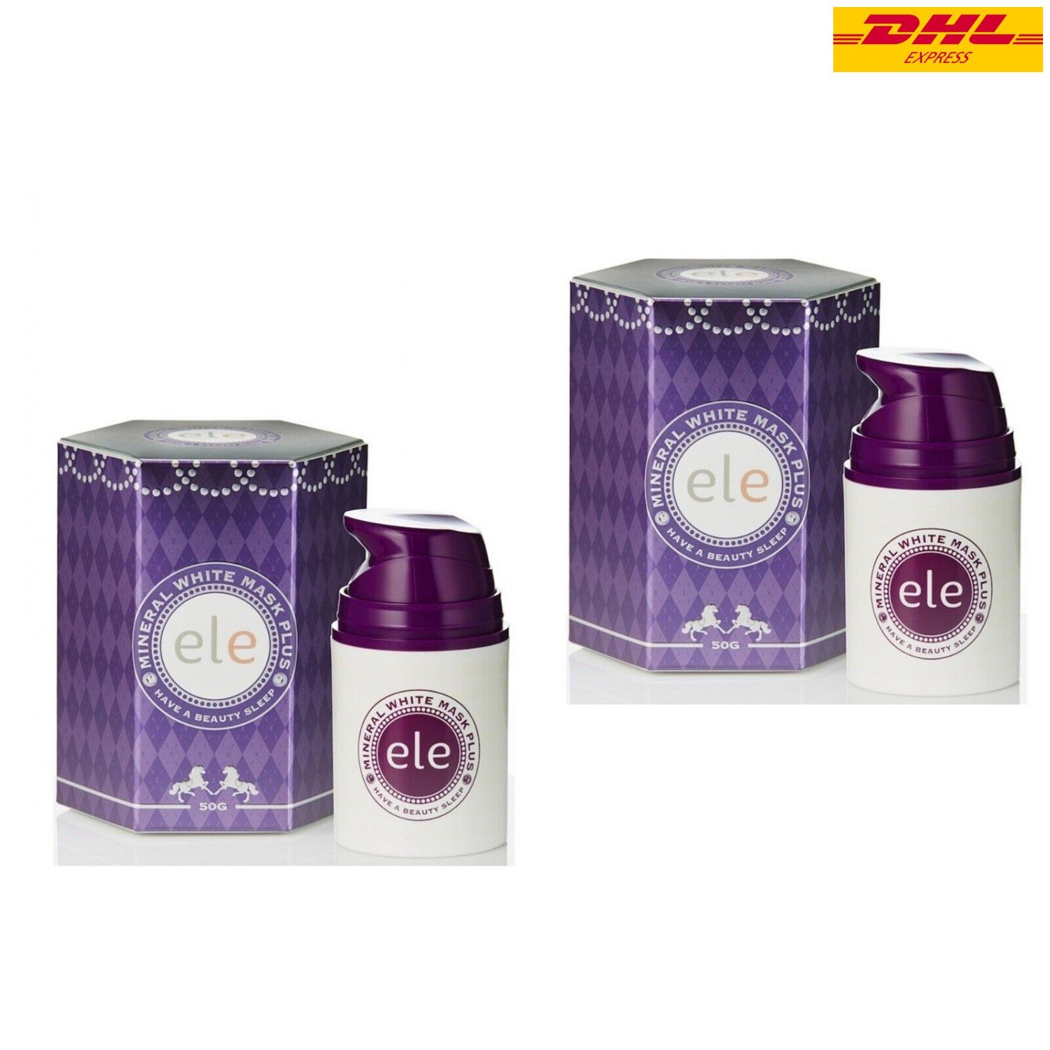 2x ELE Mineral White Mask Plus Bright Skin Sleep Mask Moisturizing