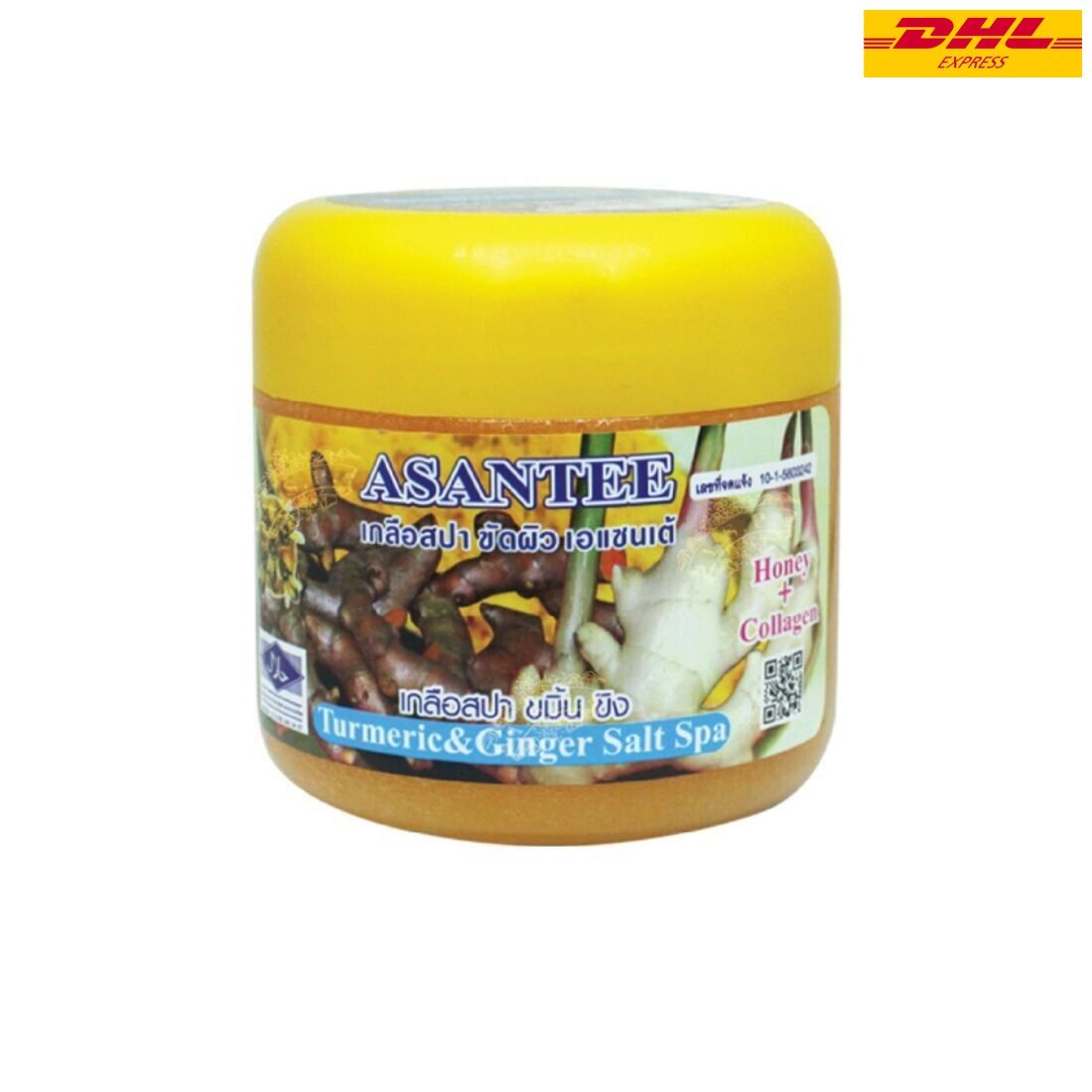 Asantee Turmeric Ginger Salt Spa Scrub Lightening Body Skin Nourishing