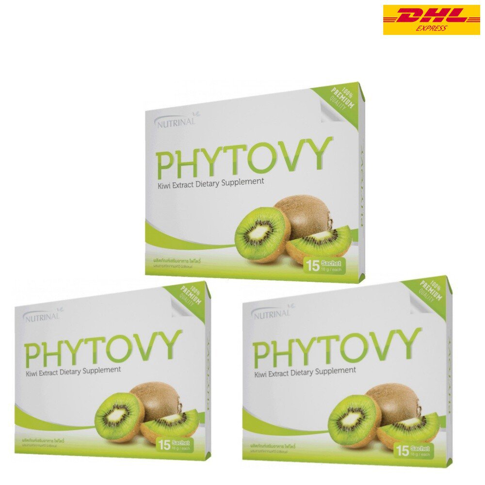 3 Boxes Phytovy Kiwi Detox Supplements Nutrinal Extract Colon Slim We