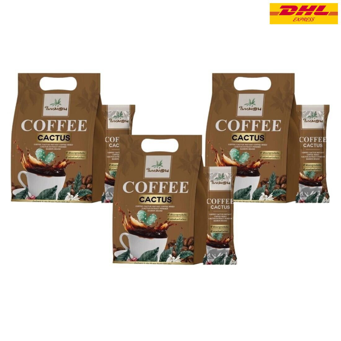 3x Baimon Instant Coffee Cactus Mix Powder Drink Control Hunger Weigh