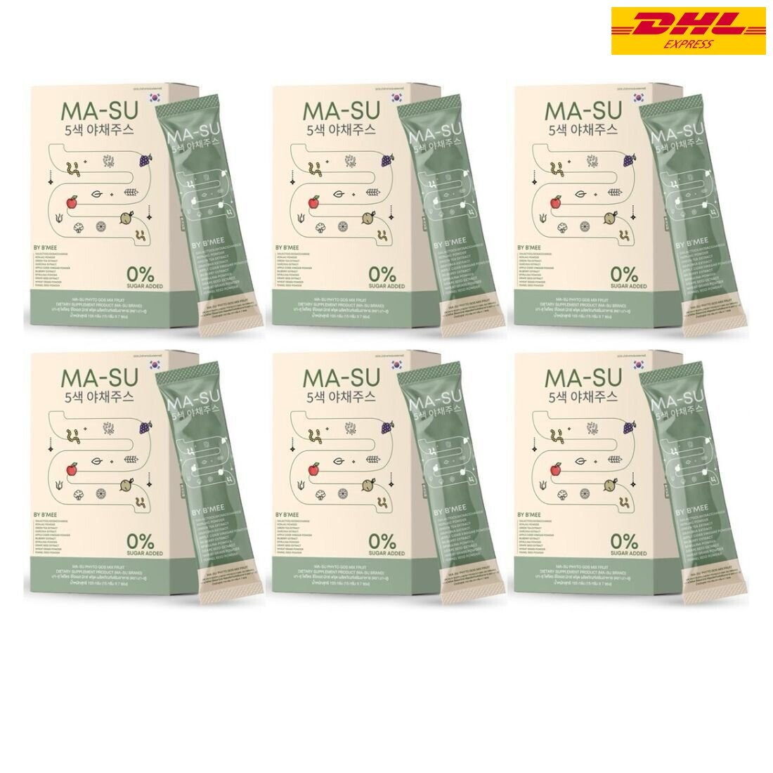 6x MA-SU Fiber Powder Drink Phyto GOS Mix Fruit Help Excretion Pre