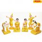 Set Mini Doll Shrine Spirit House Altar Thai Buddha Resin Gold Wri
