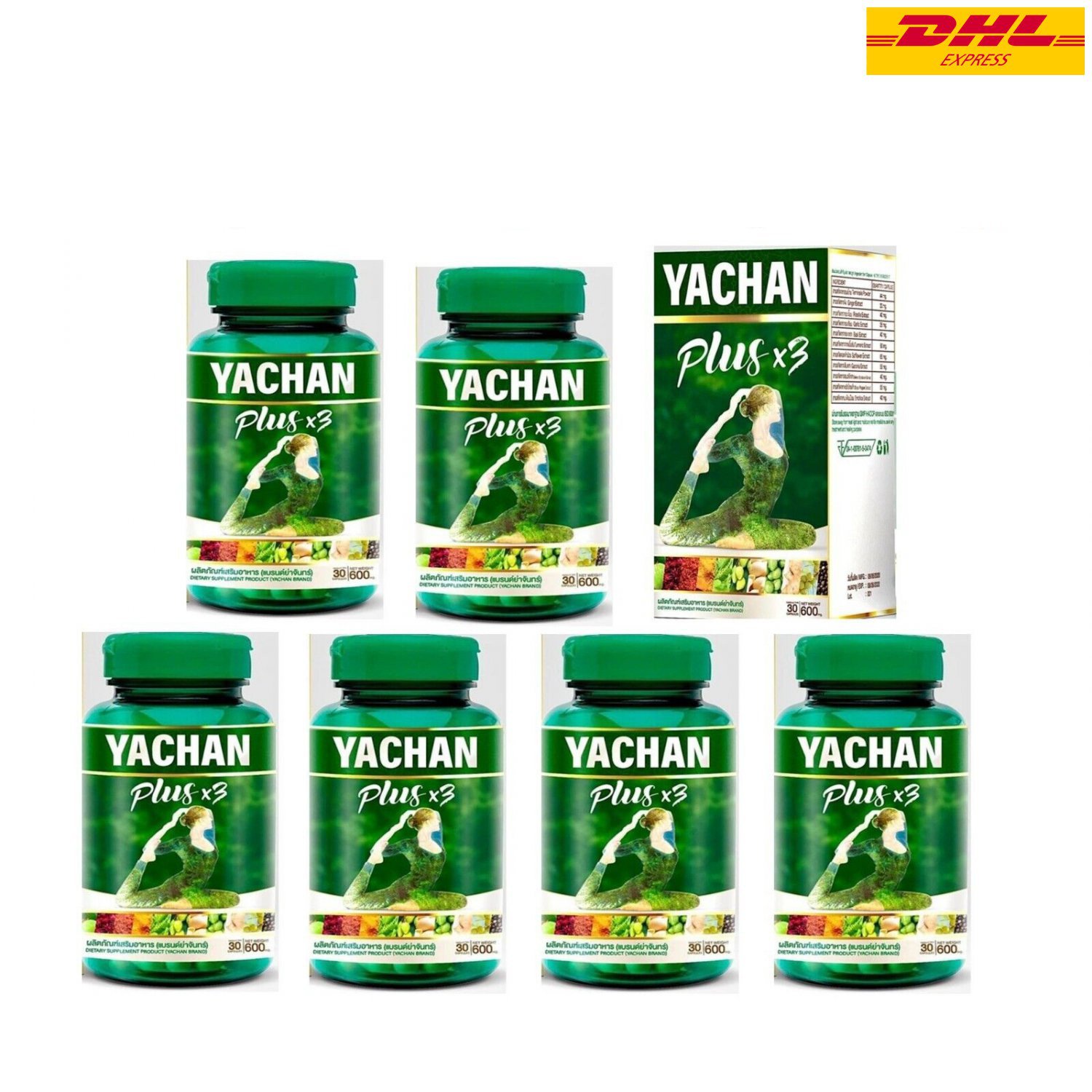 6x Yachan Plus3 Dietary Supplement Yachan Detox Weight Management Burn