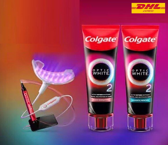 12 x New Colgate Optic White O2 Active Oxygen PeachAromatic Menthol