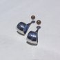 Three-dimensional brushed silver needle earrings
