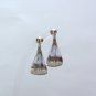 Three-dimensional brushed silver needle earrings