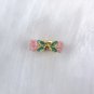 Vintage enamel camellia flower ring
