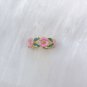 Vintage enamel camellia flower ring