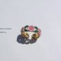 Vintage enamel camellia flower ring
