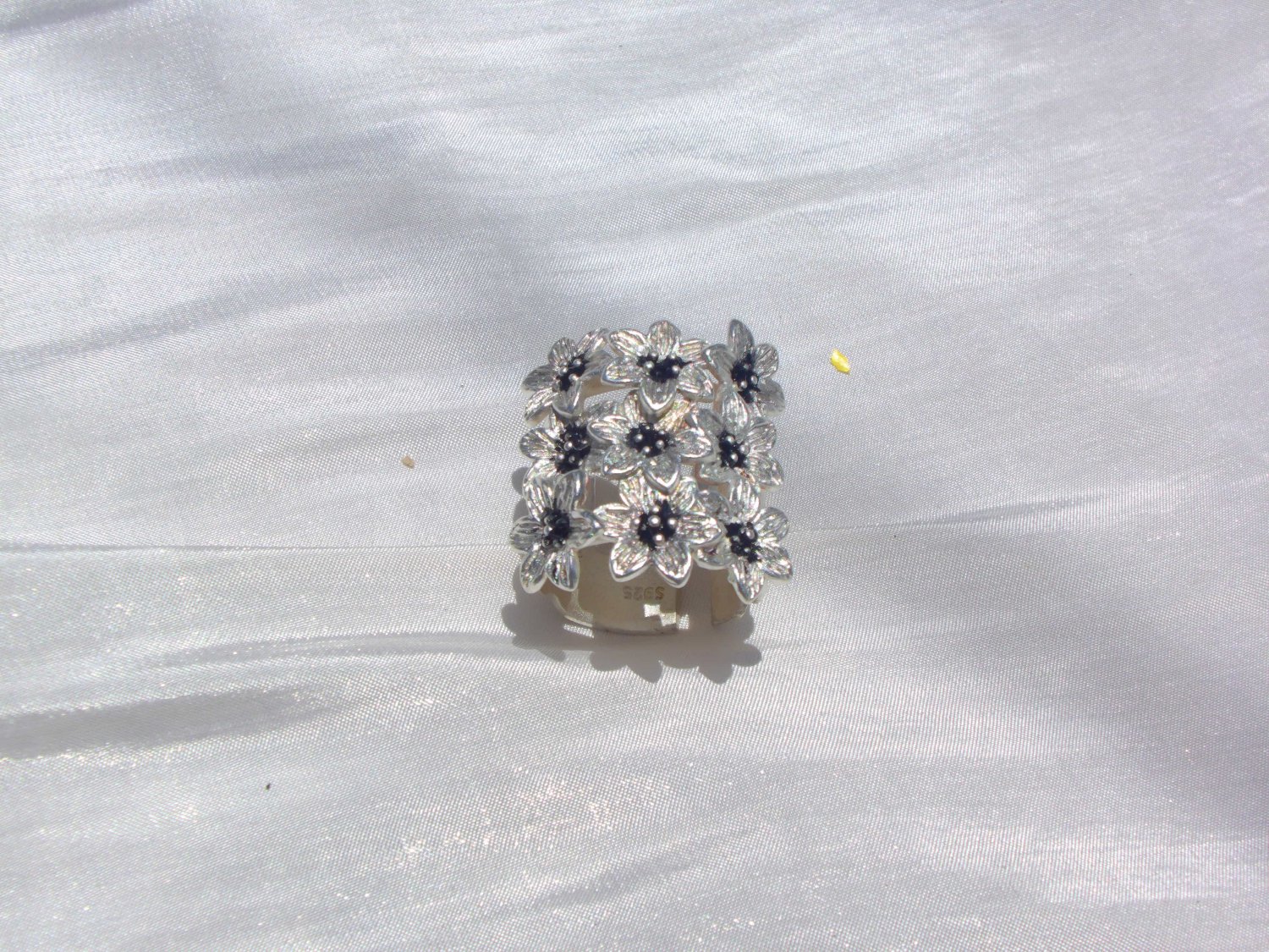 925 silver spring flower ring