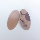 Handpainted pine moon earrings