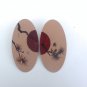 Handpainted pine moon earrings