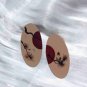 Handpainted pine moon earrings