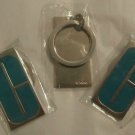 3 x Clinique "C" LOGO KEY CHAINS Lot of 3 NEW IN PACKAGE
