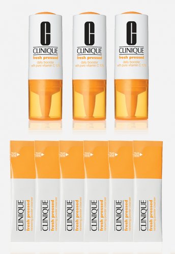 Clinique ~ FRESH PRESSED Daily Booster VITAMIN C + CLEANSER PACKETS ~ Lot of 9