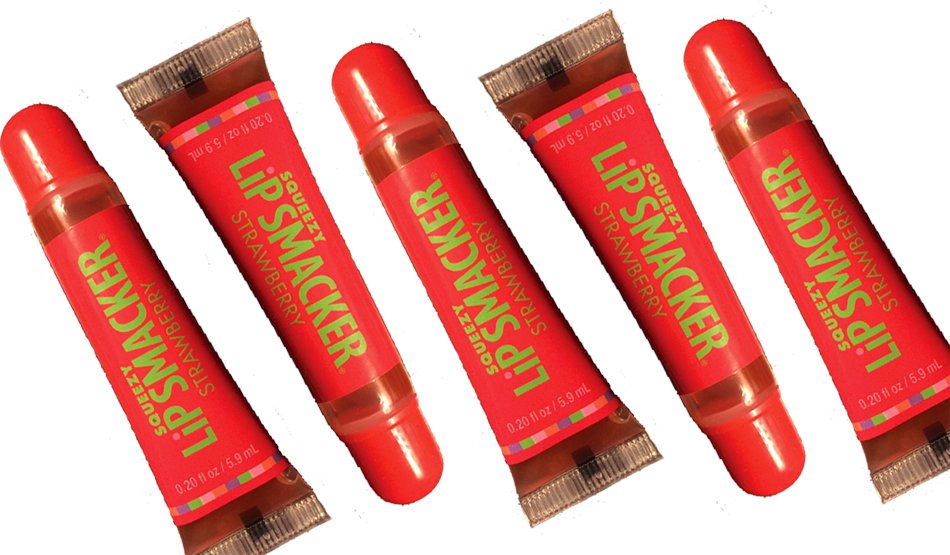 5 X Lip Smacker Lip Gloss ~ Strawberry Squeezy Squeeze ~ Lot Of 5 Bonne Bell 