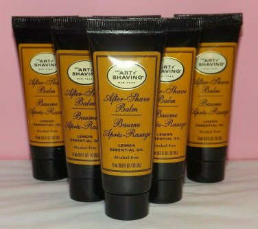 6 x ART of SHAVING ~ AFTER SHAVE BALM ~ Lemon Essential Oil ~ Lot of 6 x .5 oz.