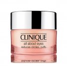 Clinique ~ ALL ABOUT EYES ~ FULL SIZE Eye Cream .5 oz + Bonus SLEEP MASK!