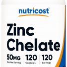 Nutricost Zinc Chelate 50mg, 120 Vegetarian Capsules - Gluten Free and Non-GMO Nutricost Zinc Chelate 50mg, 120 Vegetarian Capsules - Gluten Free and Non-GMO