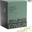 Laundry Detergent Sheets 260 Loads, Fresh Scent, Eco-Friendly Liquidless Soap Strips, Plant-Based