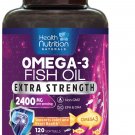 Fish Oil Omega 3 2400 mg with EPA DHA - Triple Strength Burpless Softgels Fish Oil Omega 3 2400 mg with EPA DHA - Triple Strength Burpless Softgels