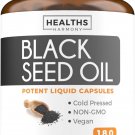 Healths Harmony Black Seed - 180 Softgel Capsules (Non-GMO & Vegan) Premium