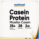 Nutricost Casein Protein Powder 2lb Vanilla - 100% Micellar Casein