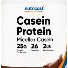 Nutricost Casein Protein Powder 2lb Chocolate - 100% Micellar Casein