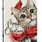 CROWNED BEAUTY Merry Christmas Cat Garden Flag 12x18