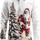 Christmas Shirts for Men Long Sleeve Button Down Dress Shirt Novelty 3D Size: Medium