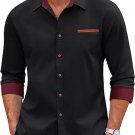 COOFANDY Men's Long Sleeve Casual Button Down Shirts Untucked Shirts Sizes Medium